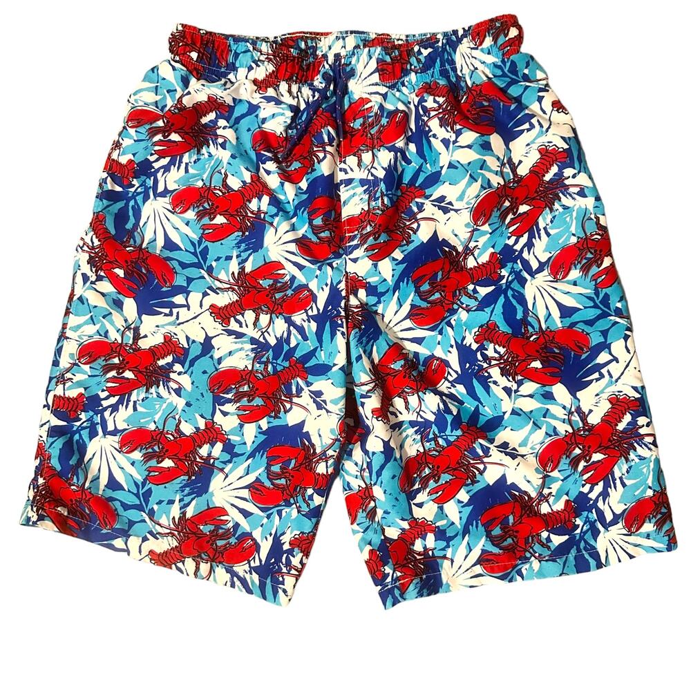 Wonder Nation Pull On Lobster Print Bathing Suit Swimsuit Board Shorts 14-16 XL